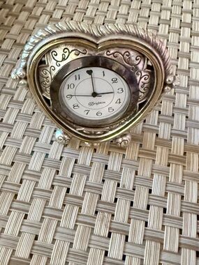 Brighton Heartbeat In Time Clock
 Home Collection. Heart-Shaped Gold Table Clock